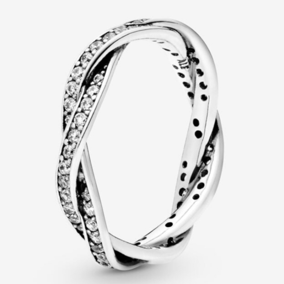 Authentic Pandora Sparkling Twisted Lines Ring 54 - Picture 1 of 8